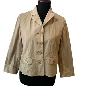 The Limited Tan/Khaki Blazer Jacket with Large Buttons Women’s Size 10